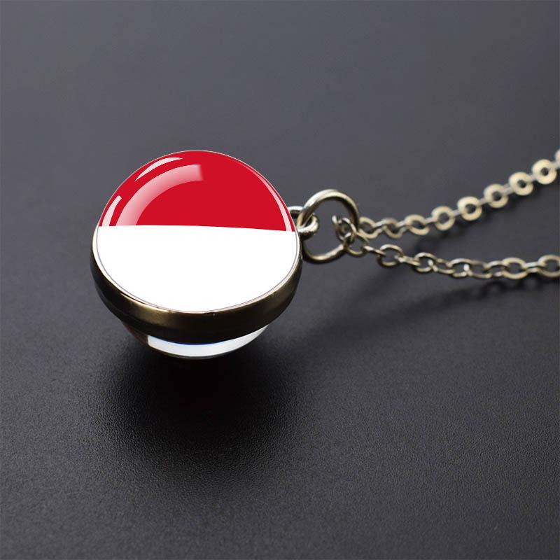 Countries Flag Glass Ball Necklace Russia France Spain UK Italy Poland Ukraine Flag Pendant Necklace Travel Gift