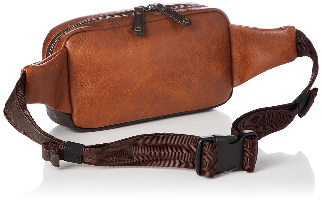 Waist Antique Synthetic Body Camel [Lee] Bag, Leather-like Leather, Bag, One-shoulder Bag,