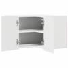 Wall Mounted Corner Cabinet with Storage White 57 X 57 X 40 Cm Particleboard