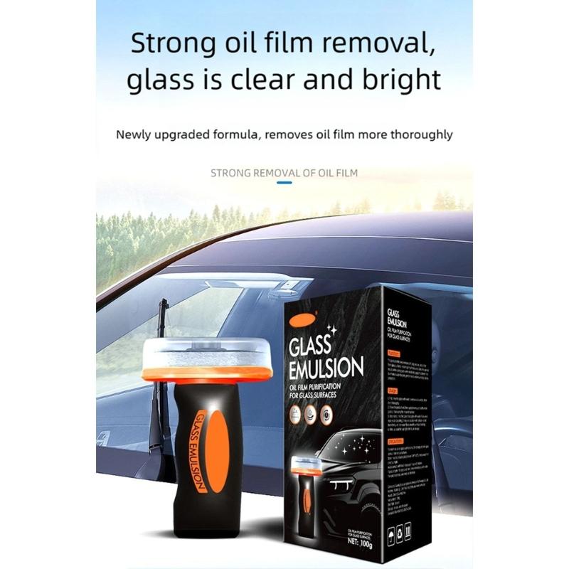 Glass Cleaner, Car Oil Film Cleaner,Q4 Glass Guard,Automotive Oil Film Cleaning Brush for Car Openings – Glass Cleaning Board