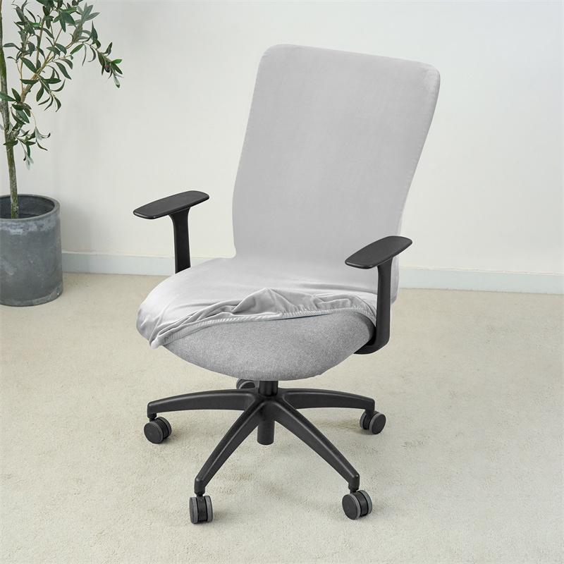 1PC Super Soft Velvet Office Chair Cover Stretch Dust-proof Gaming Armchair Slipcover Non-Slip Rotating Computer Seat Covers