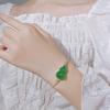 Jewelry Bracelet Chalcedony Gourd Safety Buckle Leaf Bracelet Light Luxury High Sense New Chinese Women