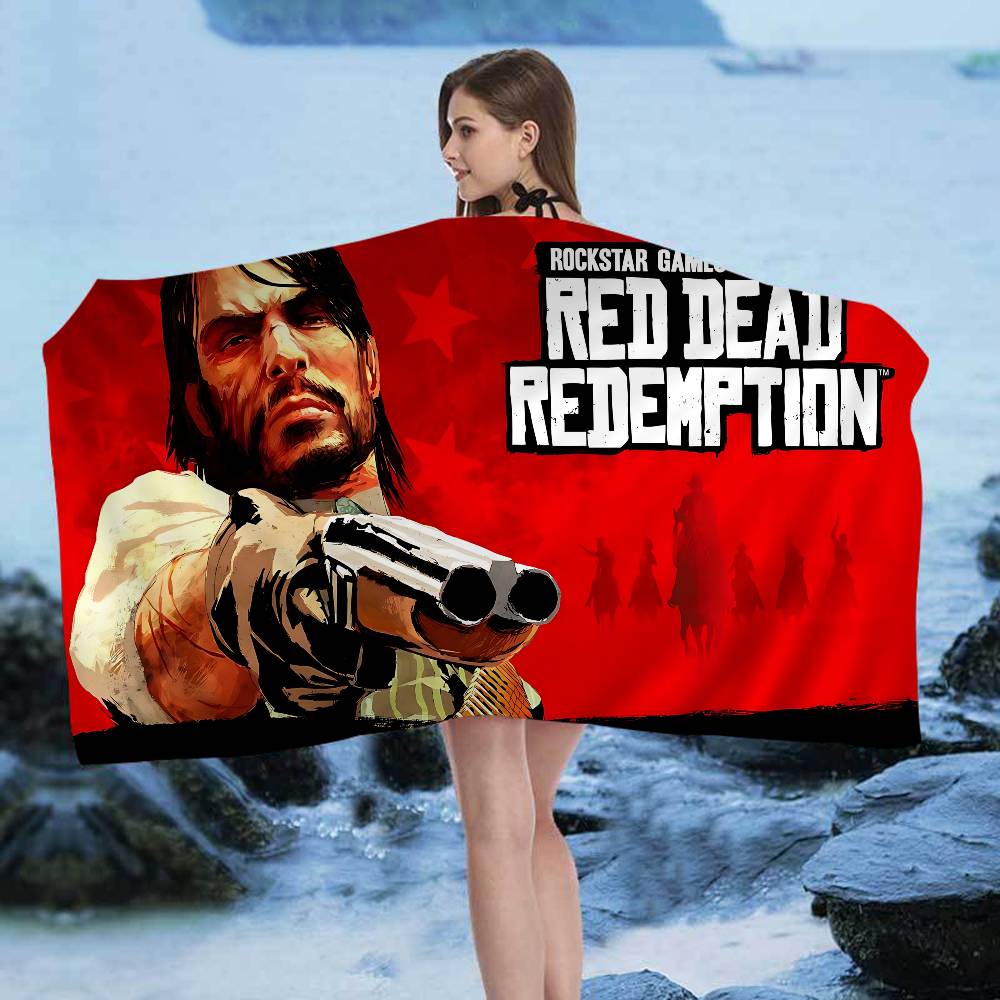Spiel TV-Red-Dead-Redemption Mikrofaserdecke Schnelltrocknende Strandtücher Übergröße Druck Super Saugfähiges Pooltuch Decke