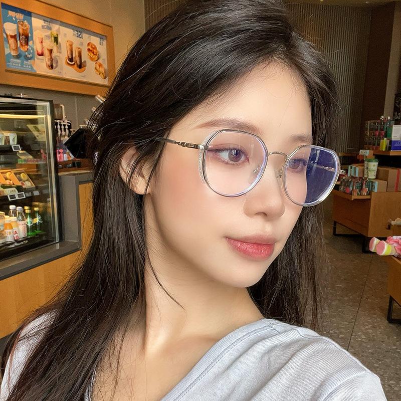 New Style Women'S Glasses Round Shape  Material Female Eyeglass Frames Blue Light Blocking Women'S Glasses Frames