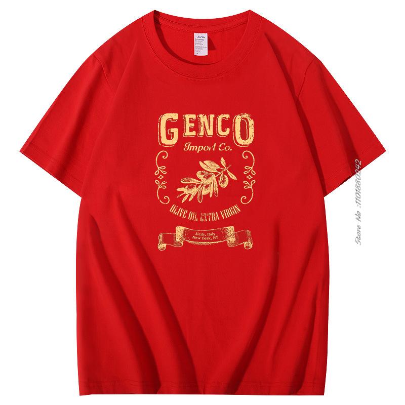 Mens T Shirts Oneck Tee Shirts Hot Sale Genco Import Company Olive Oil Men Cotton Tops Summer Fashion Tshirt Mens Clothes