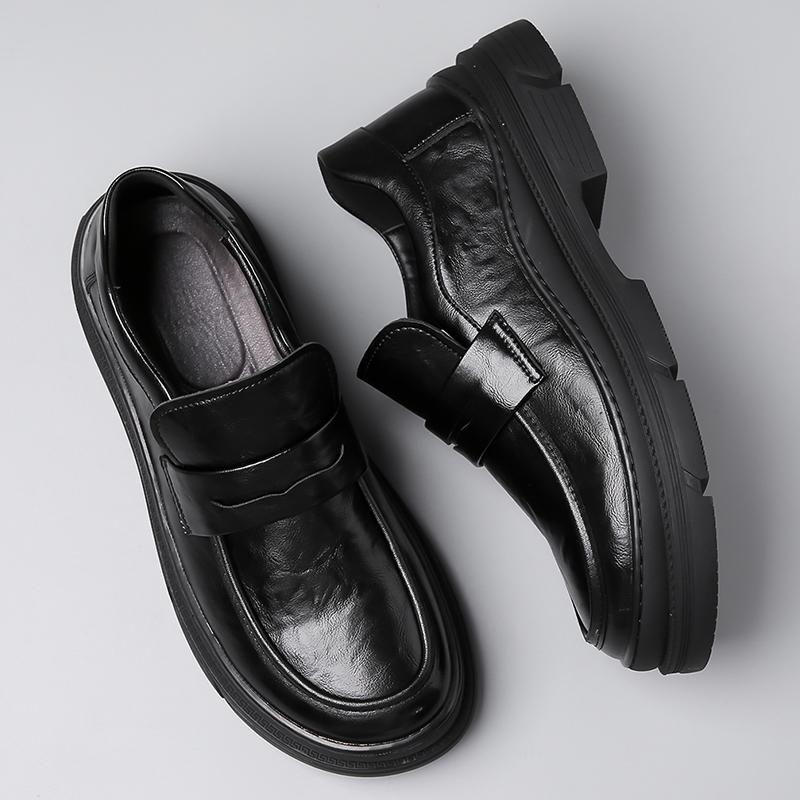 Men's Trends Leather Loafers Shoes Men's Formal Party Business Negotiation Social Office Shoes Comfort Round Toe Shoes