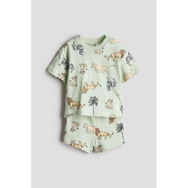 

[Disney Series] HM Children s Clothing Baby Boys Suit 2-Piece Autumn New Arrival Mickey Short Sleeve Shorts 1265904