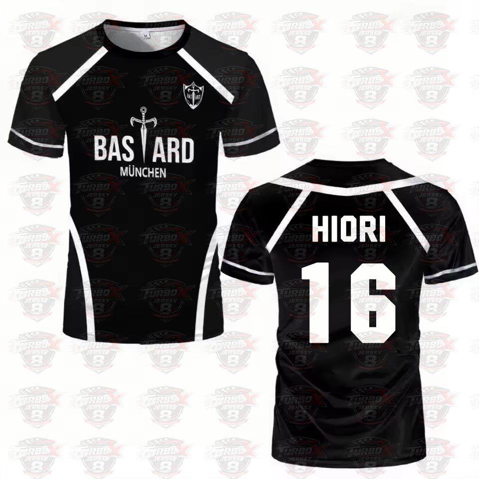 Blue Lock Anime Shirt Schwarz und Weiß Trikot Herren Fußball T-Shirt Kaiser Isagi Training Atmungsaktiv Sport Herren T-Shirt
