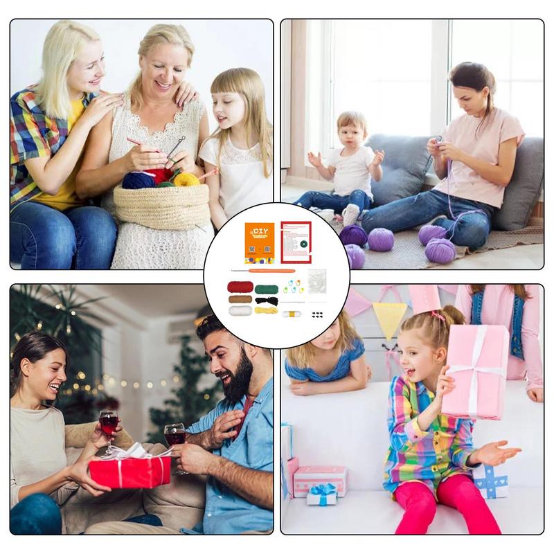 Crochet Cartoon Donut Craft Crochet Doughnut Decor Complete Tool For Christmas Beginners-Friendly Crochet Art For Crochet