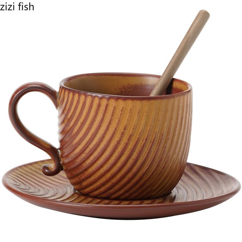 Japanese Retro Ceramic Coffee Cup High Beauty  Mug Milk Cup Juice Beverage Cup Household Breakfast Cups Tea Cups Water Cups