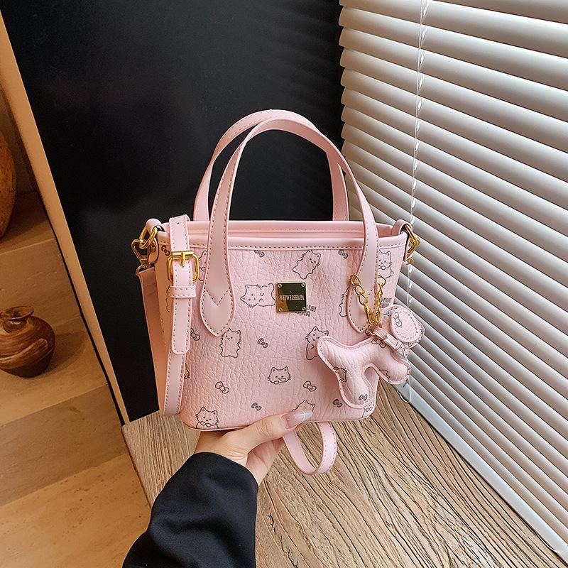 Premium Sense Niche Bag Women's New Trendy Fashion Versatile Bucket Bag Hand Carry Shoulder Messenger Bag