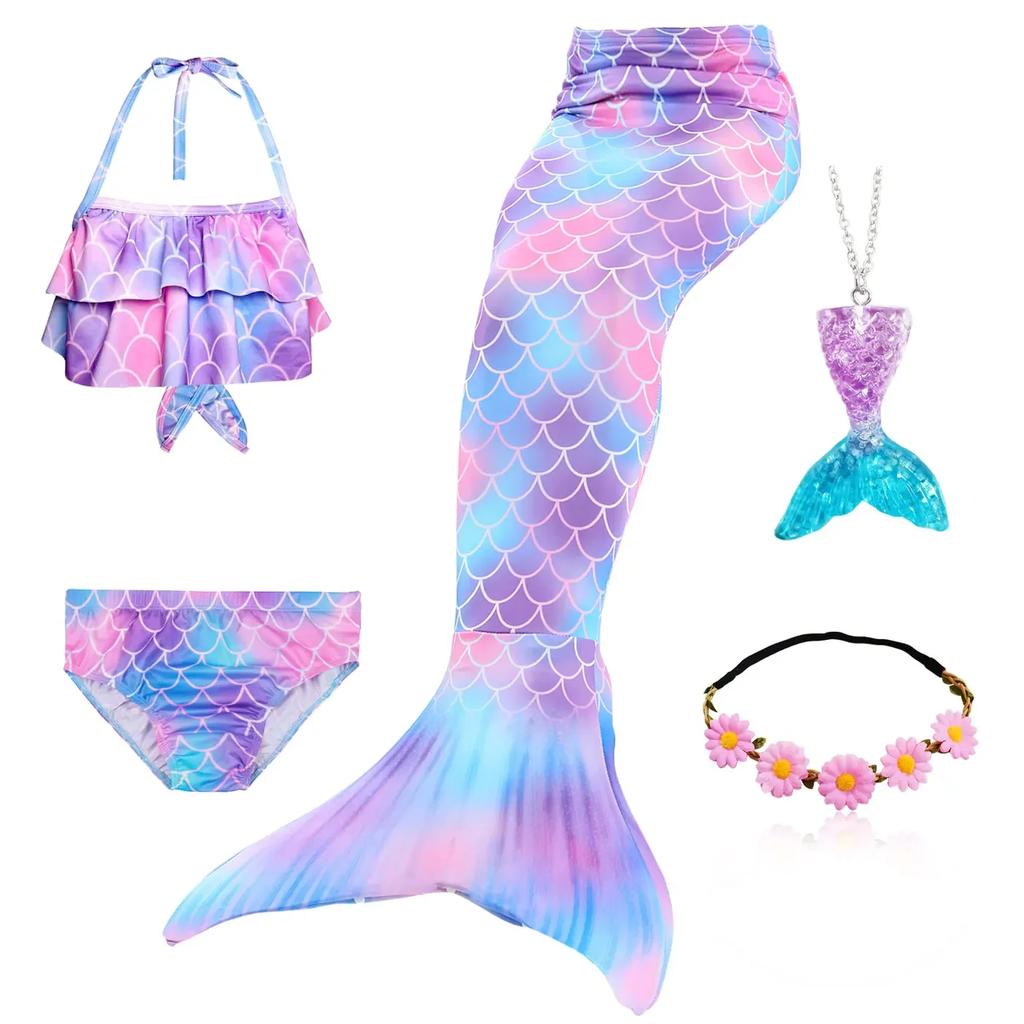 Fancy Mermaid Tail Girls Mermaid Tail for Swimming Costume Mermaid Costume Swimwear Swimsuit Cosplay Birthday Party Halloween