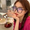 New Style Simple Black-Frame Clear Lens Fashion Glasses Large Frame Versatile for Street Style Women'S Fashion Accessory