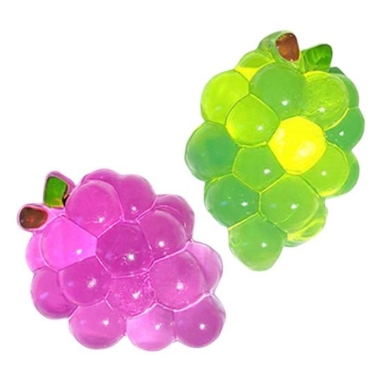 Grape Slow-Rising Squeeze Toy Soft TPR Fidget for Stress Relief Realistic Fruit-Shaped Decompression Gadget for Kids Adults