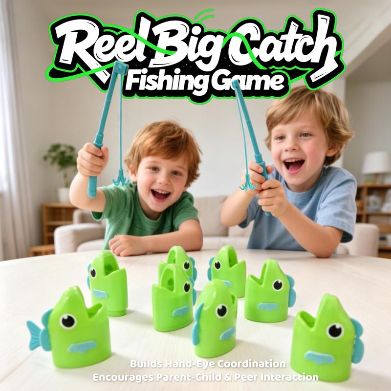 2 Player Telescoping Fish Catch Game Stretchable Fishing Battle Toy Boost Hand-Eye Coordination Family Interactive Social Play
