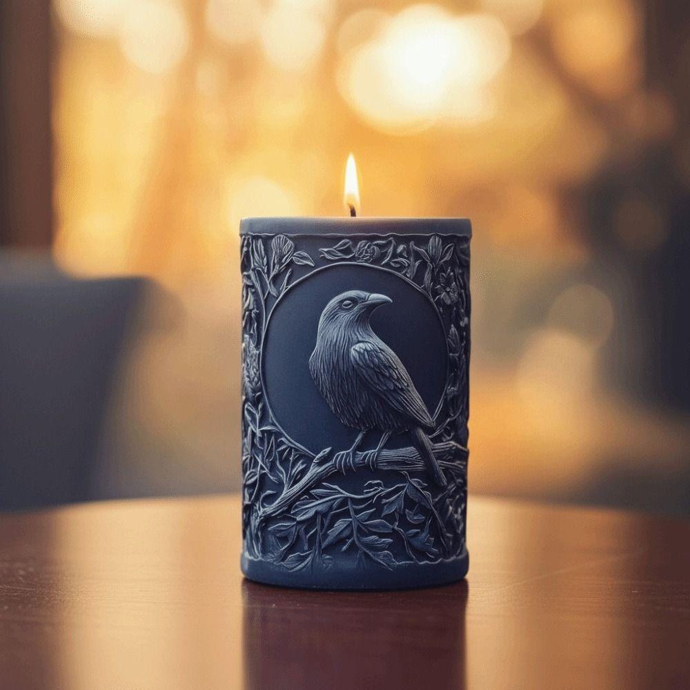 Raven Design Crow Silicone Mold Tree Branch Design Resin Mould Plaster Crafts Mold  Resin Crafts