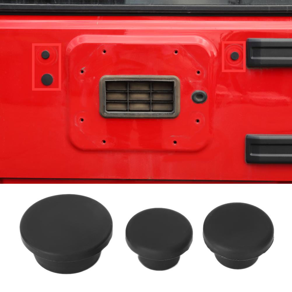 3Pcs Tailgate Rubber Plug Fit for Jeep Wrangler JK 20072017 Car Accessories
