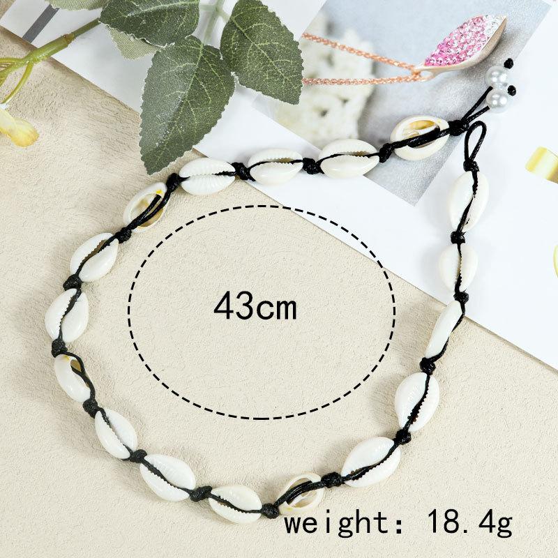 Boho Cowrie Shell Necklace Bracelet Set, Ocean Beach Hawaii Jewelry for Women