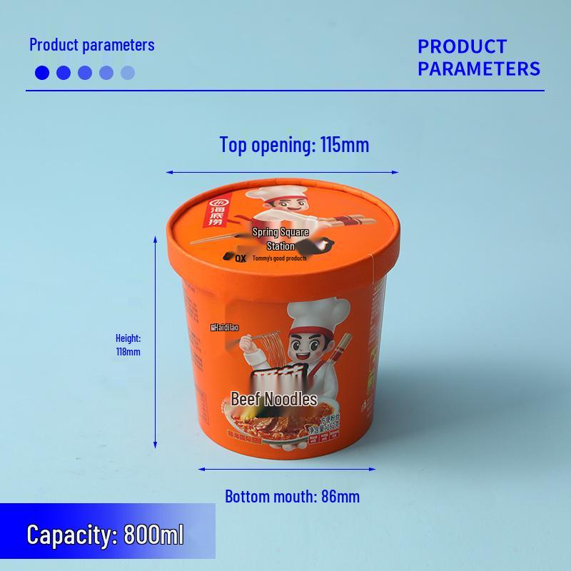 Bols jetables épaissis en papier de qualité alimentaire pour nouilles instantanées et plats à emporter