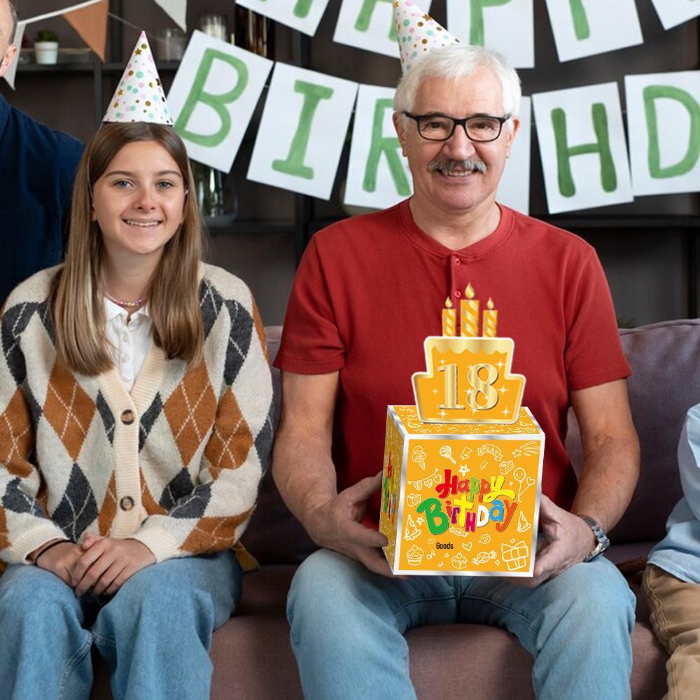 Überraschungs-Geburtstags-Geldziehbox-Dekoration - Happy Birthday Arrangement