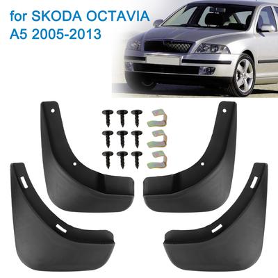 מגני בוץ 4 יחידות עבור SKODA OCTAVIA A5 2005-2013 מגני בוץ לרכב אביזרי הגנה קדמיים אחורי מגני התזה