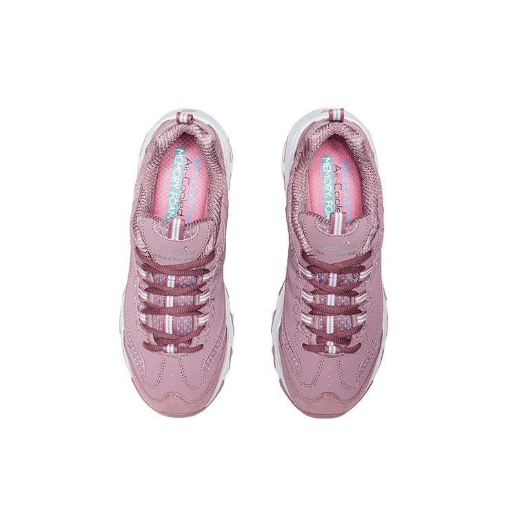 Skechers D'LITES Women Pink Low Top Sneakers Breathable Lightweight Comfortable 13142-MVE