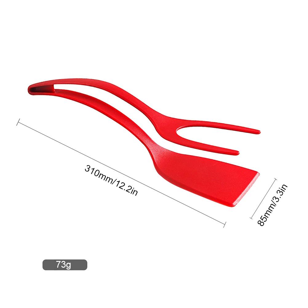 Yumurta Çevirici Spatula 2'si 1 Arada Kavrama ve Çevirme Spatulası Maşa Silikon Yumurta Çevirme Aleti Balık Fransız Tostu Maşası Yapışmaz Pişirme
