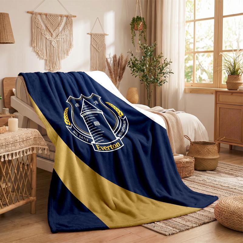 Everton Football Print Flannel Blanket Soft Warm Sofa Bed Throw Blanket For Home Office Bedroom