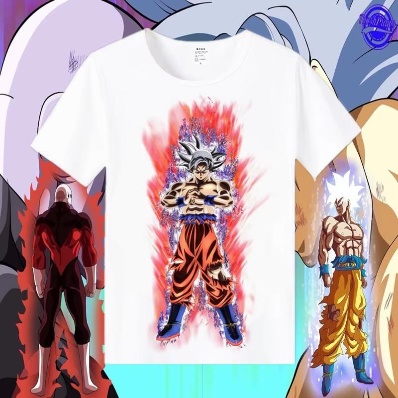 Dragon Ball Animation Derivatives Goku Vegeta Buu Frieza Printed Short Sleeve T-shirt Unisex's and Women's Fashion Cotton Top