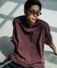 BURNING CAPONE Bc Pigment Symbol Embroidery Short Sleeve T-Shirt (Burgundy)