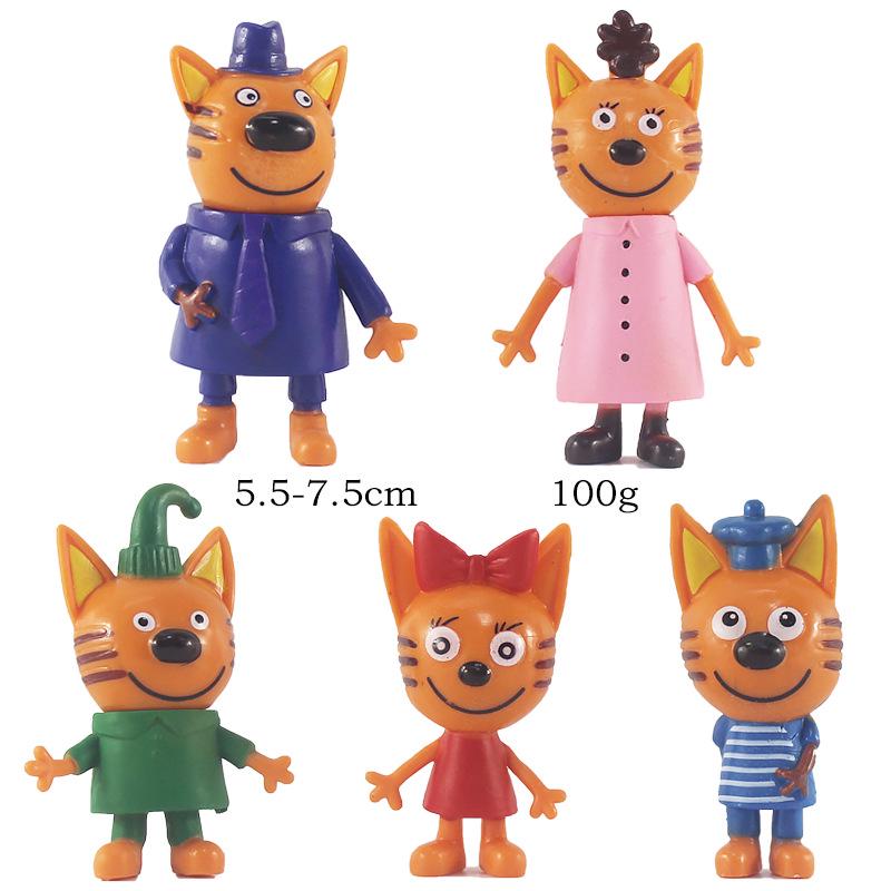 Three Little Kittens 6-8cm Doll Figures Set of 5 (OPP Bagged) from Russian Cartoon