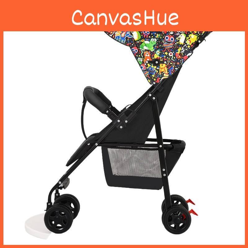 Portable Stroller Baby Onehand Folding Pushchair Adjustable Footrest Backrest