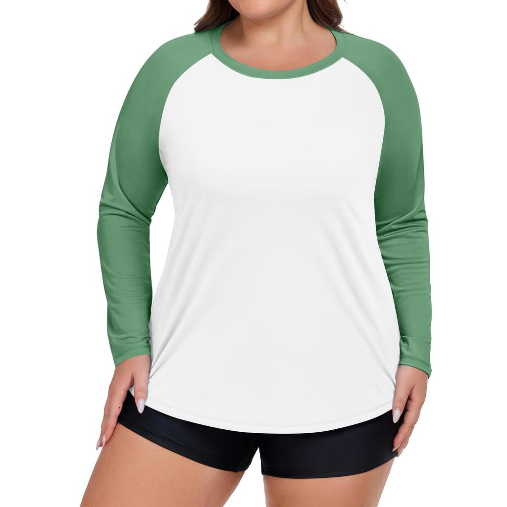 Dámské plavky s dlouhým rukávem ve velkých velikostech v kontrastních barvách, sluneční bunda, rychleschnoucí turistický top