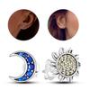 925 Sterling Silver Love Feather Moon Star Heart Earrings Fit Original Charms Hoop for Women Girls Stud Earring Jewelry Gifts