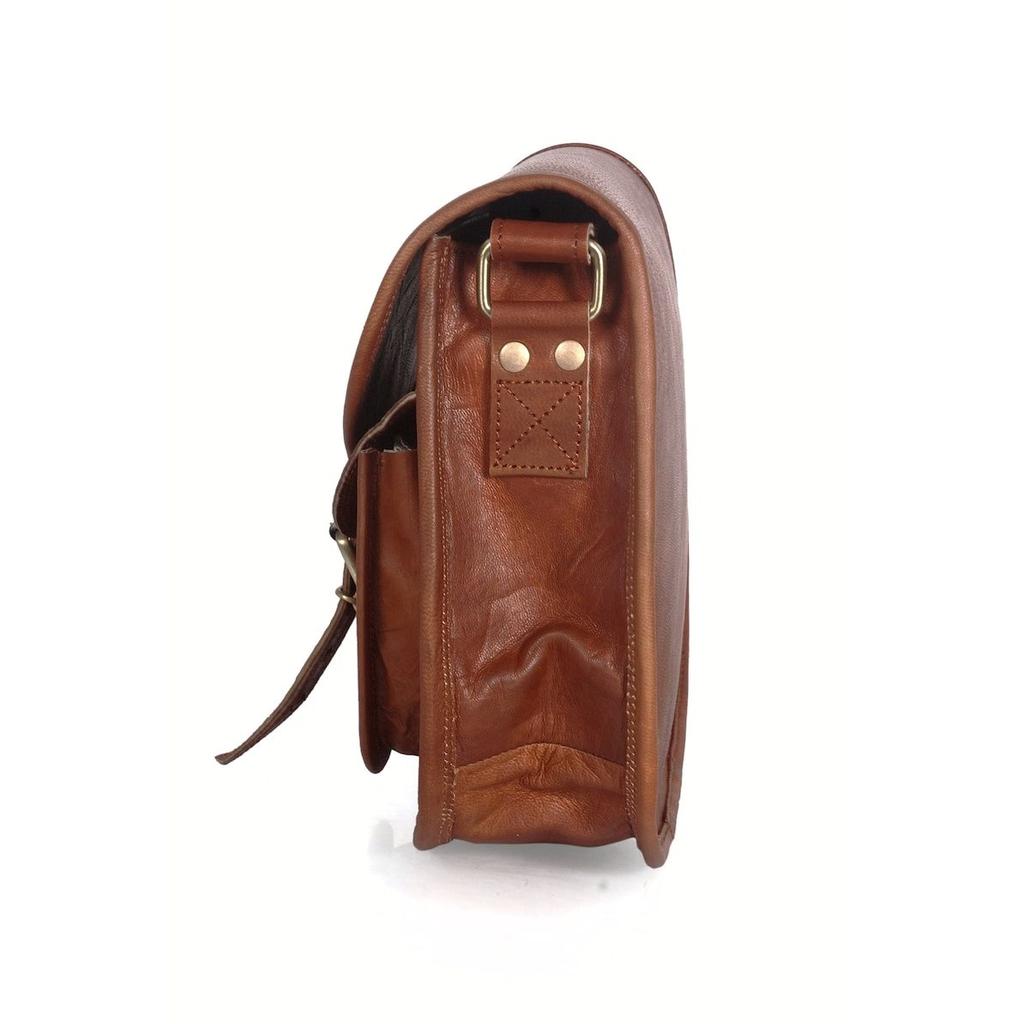 Goat Leather Crossbody Bag for Women | Handmade Vintage Brown Purse | Small Leather Satchel | Shoulder Bag | Gift for Her