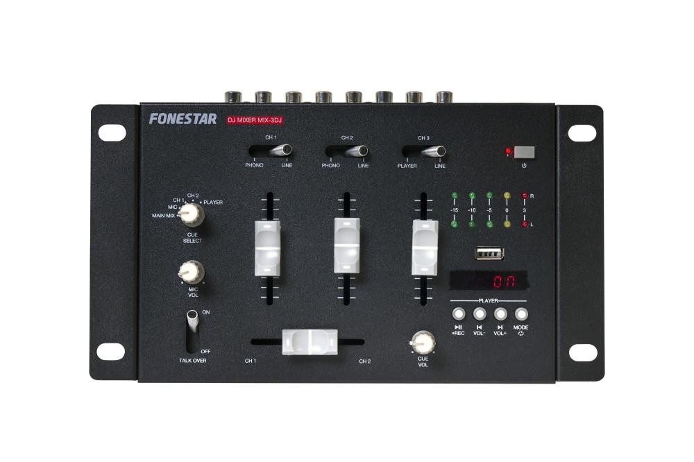 

Fonestar MIX-3DJ - mixing desk, 3 stereo channels, 1 microphone, Fonestar чорний