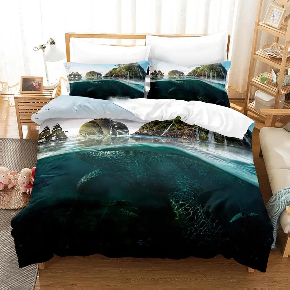 

Turtles of the World Adult Boys Anime Duvet Cover Set Single Double Full Queen King Size Quilt Cover Pillowcase EU single(135x200cm)