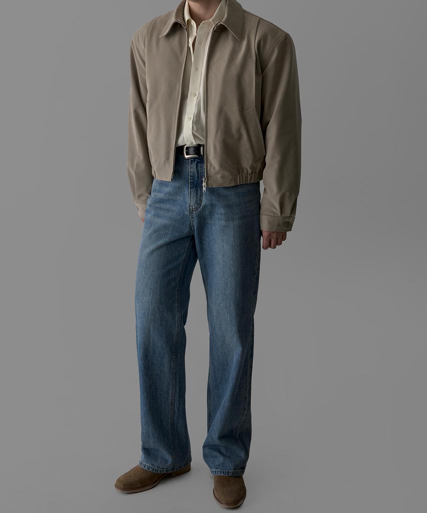 Bowlow Product Minimal Pleated Crop Jacket [Beige]