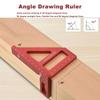 Red Aluminum Alloy 3D Multi Angle Miter Triangle Ruler 45°/90° Woodworking Square Protractor Layout Measuring Tools