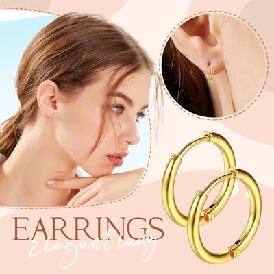 Petites Marchandises, Style Européen et Américain, Boucles d'Oreilles Rondes en Acier Inoxydable, Boucles d'Oreilles, Boucles d'Oreilles et Boucles d'Oreilles en Fil Rond en Acier Titane.
