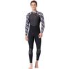 Men's 3mm Neoprene Full-Suit Wetsuit, One-Piece, Back Zip, for Diving, Surfing, and Fishing, Classic Style, AWS19848