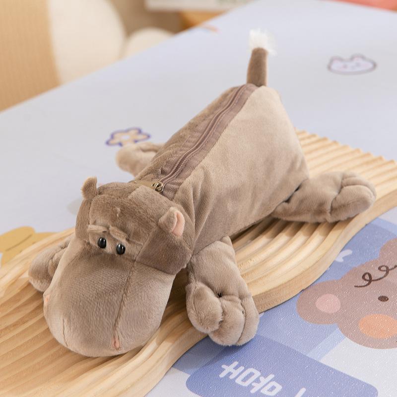 Borsa astuccio in peluche animale di grande capacità creativa Borsa cancelleria per ragazzi e ragazze Borsa portaoggetti multifunzionale Borsa cosmetica