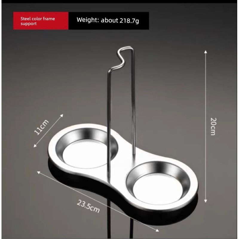 Steel Spoon Holder Serving Spoon Male Chopstick Holder Tray 304 Hot Pot Restaurant Soup Spoon and Strainer Suit Restaurant Hanging Spoon Hot Pot Spoon Double-Headed Frame One-Piece Steel Color