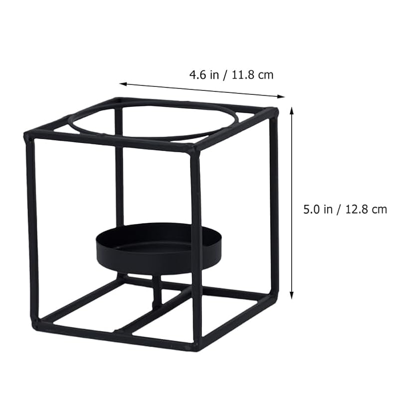 DECHOUS Iron Teapot Warmer, Insulated Rack, Candle Heater, Tea Ceremony Utensil Multi-Heater, Black, 12.8cm