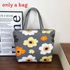 Ethnic Style Canvas Tote Bag With Print Large Capacity For Daily Use