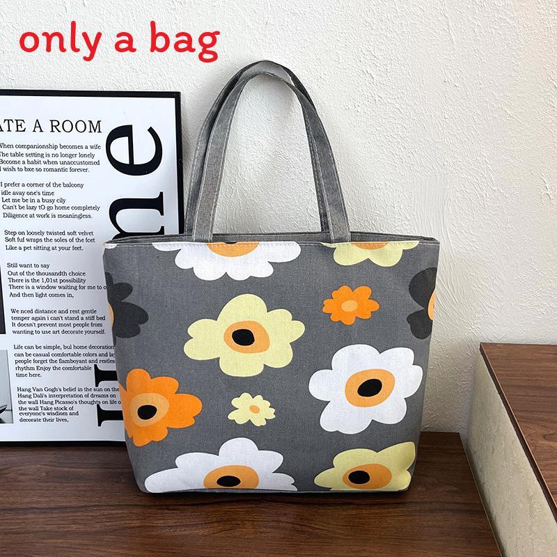 Ethnic Style Canvas Tote Bag With Print Large Capacity For Daily Use