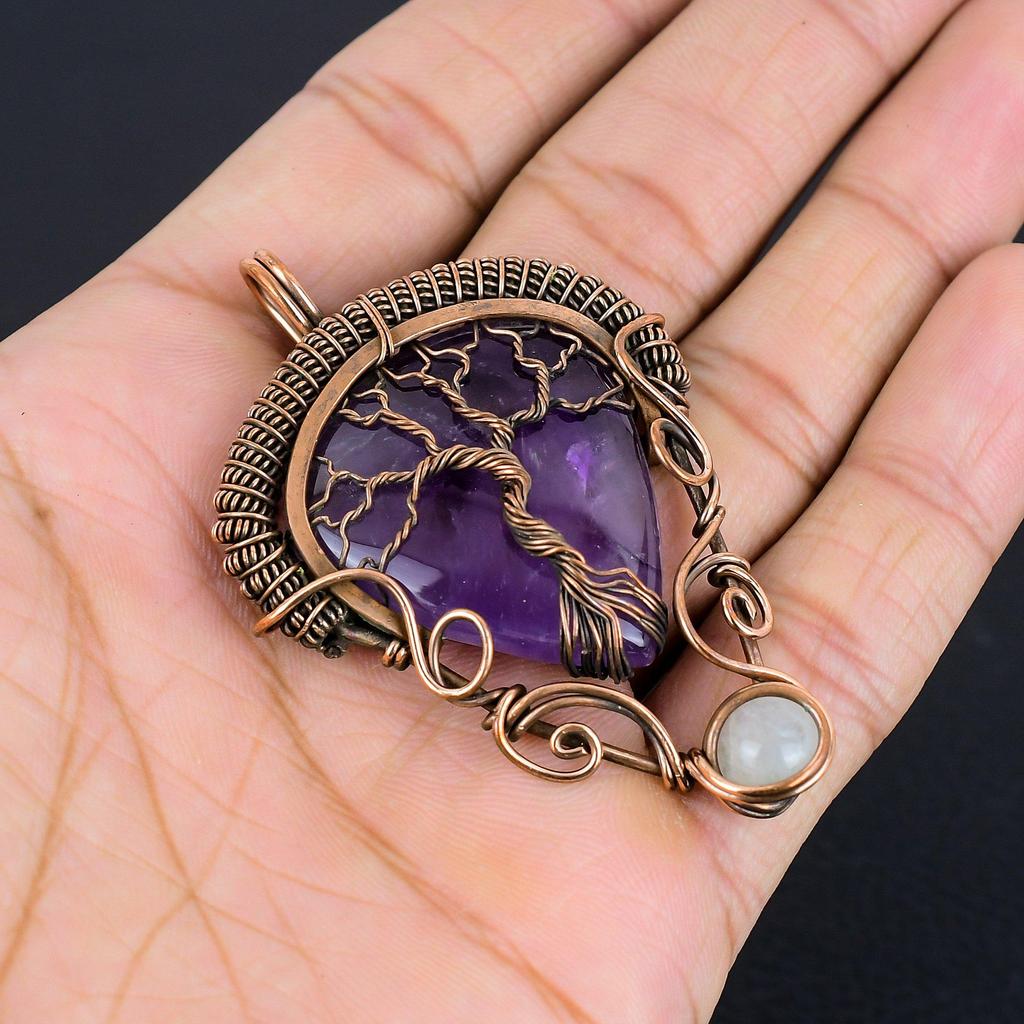 Amethyst Pendant Gemstone Jewelry, 925 Solid Sterling Silver Pendant, Gift For Women Handmade Pendant