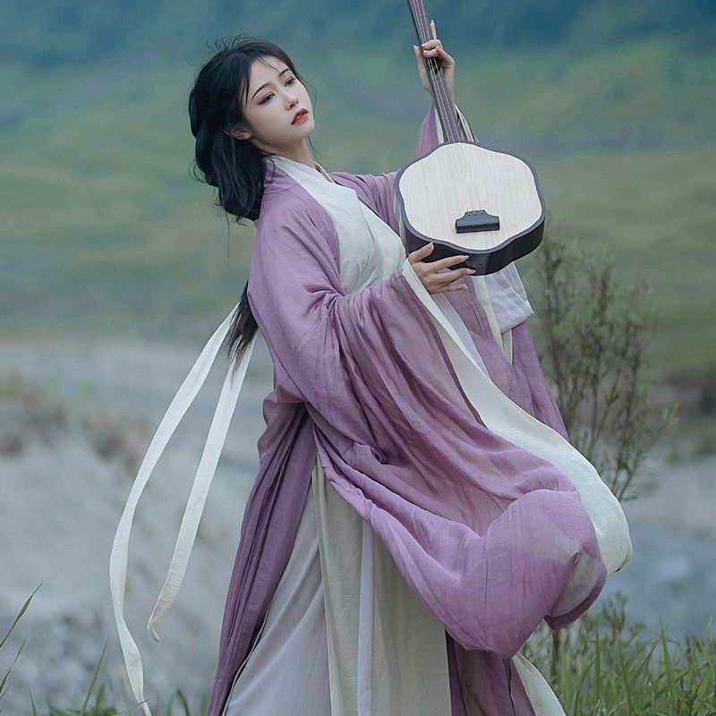 Charming Women's Suit Hanfu Set with Chinese Wei Jin Dynasty Style