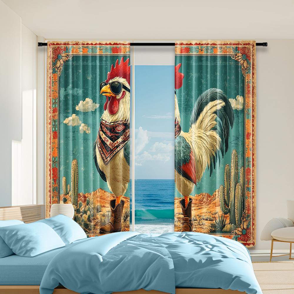 

2 шт., универсальные полиэстеровые прозрачные шторы для украшения дома Большой Петух для использования в спальнях и гостиных 29x65in(75x166cm)