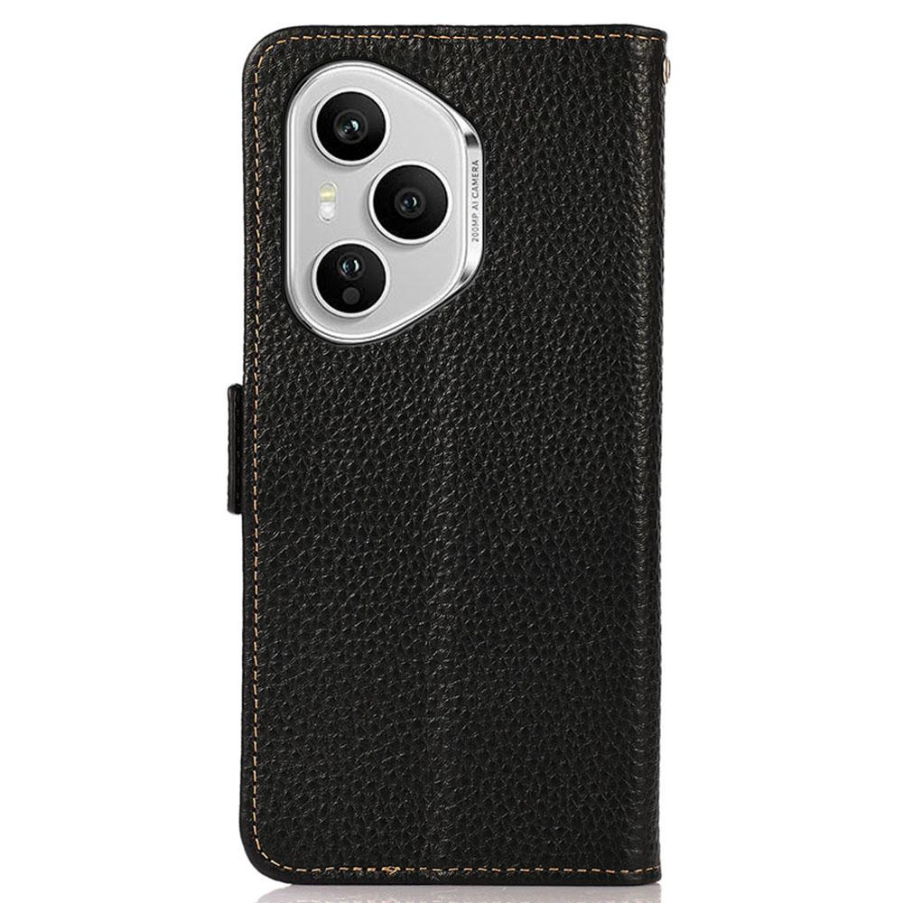 KHAZNEH for Honor 400 Pro 5G (Global) Phone Case Genuine Cow Leather Cover RFID Blocking